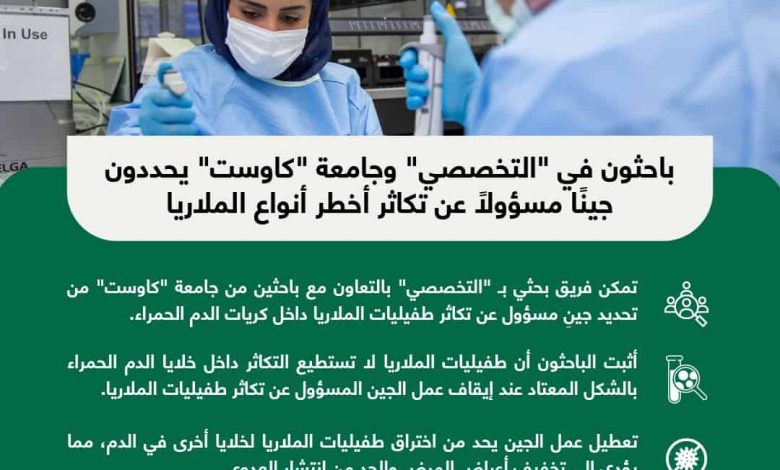 فريق-بحثي-سعودي-يكتشف-الجين-المسئول-عن-تكاثر-الملاريا